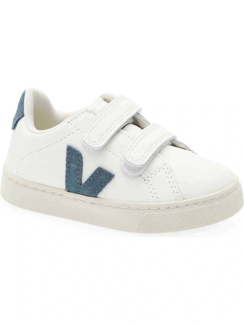 NWOT Veja Kids White Sneakers with Blue V Logo